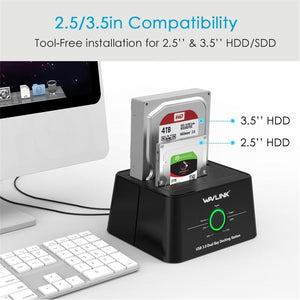 WAVLINK Station D'Acceuil Double USB 3.0 pour Disque Dur - Simple Boutique