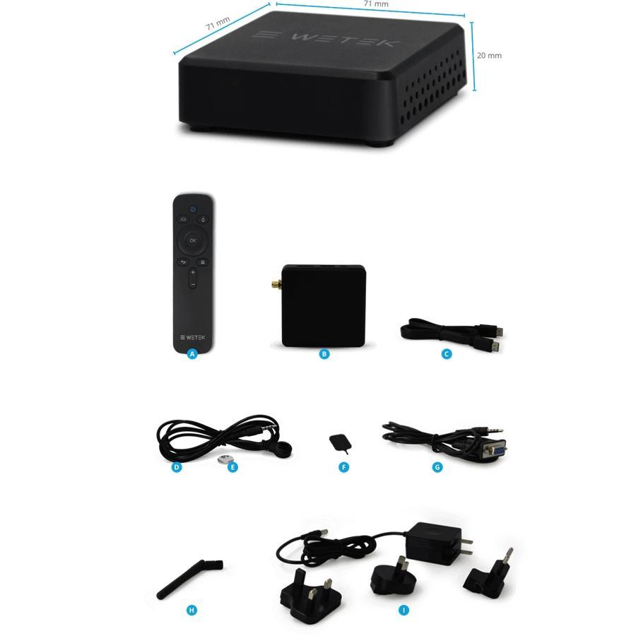 Wetek - Concentrateur Android Smart TV, Steaming, Bluetooth 4.0, Ultra HD 4K, Dolby 5.1, Noir (BOITE OUVERTE) - Simple Boutique