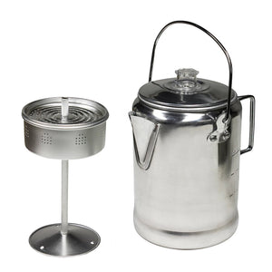 World Famous - Percolateur pour Utilisation Extérieur, Capacité de 6 à 9 Tasses, Fabriqué en Aluminium - Simple Boutique