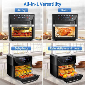 WowChef - Four de Comptoir avec Friteuse à Air 10 en 1, Rotisserie, Friteuse, Déshydrateur, Capacité XL, 9 Accessoires, Noir - Simple Boutique