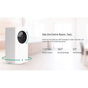 Wyze Cam Pan 1080p Wi-Fi Caméra Intelligente Panoramique/Inclinaison/Zoom, avec Vision Nocturne et Audio Bidirectionnel - Simple Boutique