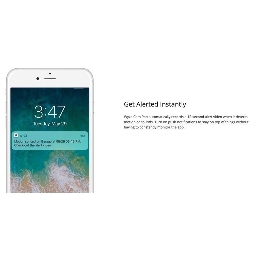 Wyze Cam Pan 1080p Wi-Fi Caméra Intelligente Panoramique/Inclinaison/Zoom, avec Vision Nocturne et Audio Bidirectionnel - Simple Boutique