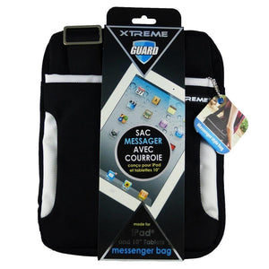 Xtreme 51510-WHT Sac Messager Avec Courroie de 10po pour Ipad ou Tablette, Noir et Blanc - Simple Boutique