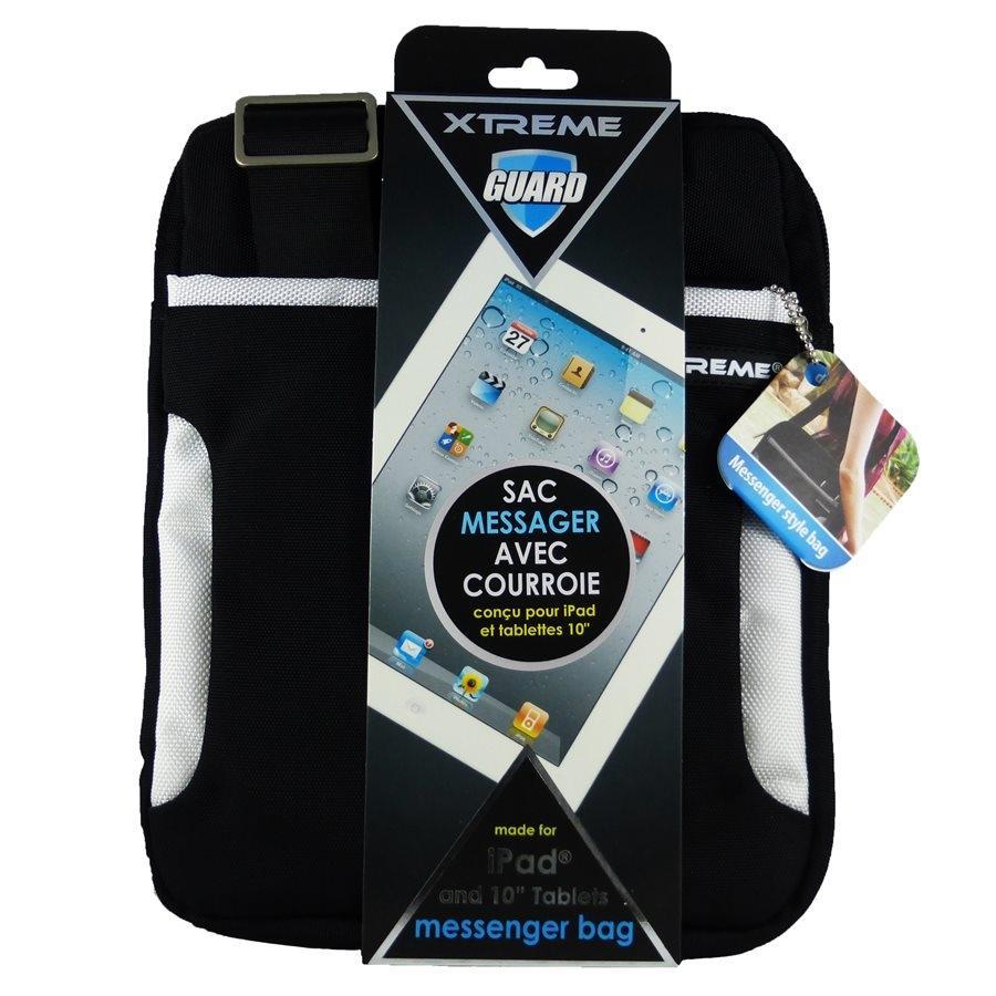 Xtreme 51510-WHT Sac Messager Avec Courroie de 10po pour Ipad ou Tablette, Noir et Blanc - Simple Boutique