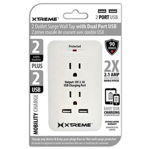 Xtreme Prise Duplex Électrique Avec 2 Ports De Recharge USB 5V/2.1A - Simple Boutique