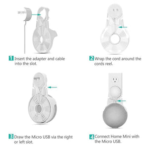 Xtreme Support de Fixation Murale pour Google Home Mini, Encombrement Réduit, Montage sur Prise Secteur, Gestion du Cordon, Blanc - Simple Boutique