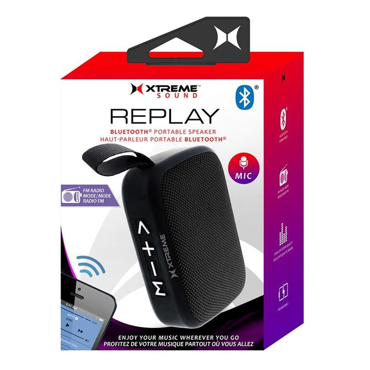 Xtreme XBS9-1050-BLK Haut-Parleur Portable Replay Bluetooth, Résistant aux Éclaboussures, Noir - Simple Boutique