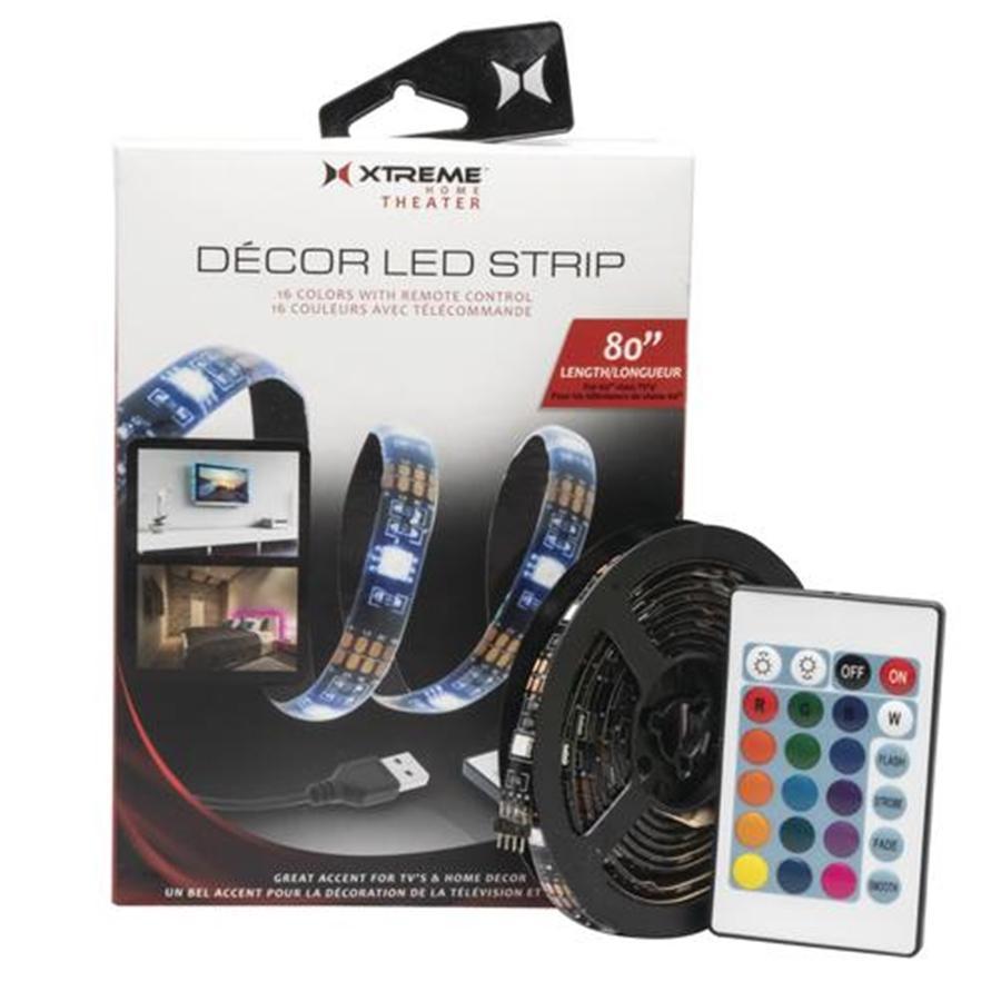Xtreme XLB7-1022-BLK Bande de DEL (LED) avec Changement de Couleur USB de 6,5 pi (80 po) Avec Manette - Simple Boutique