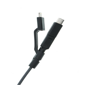 Xtreme XMT8-1001-MP1 Câble de Chargement 3 en 1 de Type C, Micro USB, Lightning, 6 Pieds, Noir - Simple Boutique