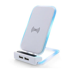 Xtreme XWC8-1011-WHT Chargeur Sans Fil Rotatif + 2 Port de Charge USB, Blanc - Simple Boutique