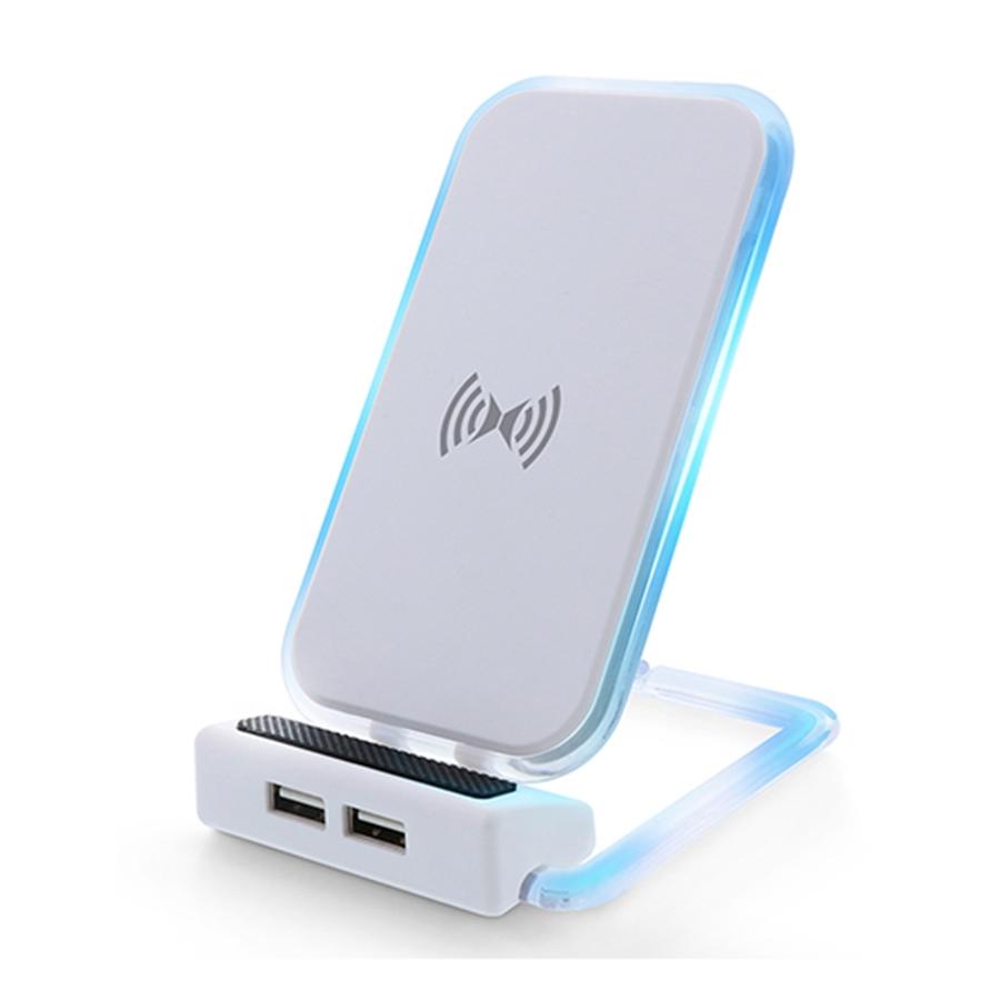 Xtreme XWC8-1011-WHT Chargeur Sans Fil Rotatif + 2 Port de Charge USB, Blanc - Simple Boutique