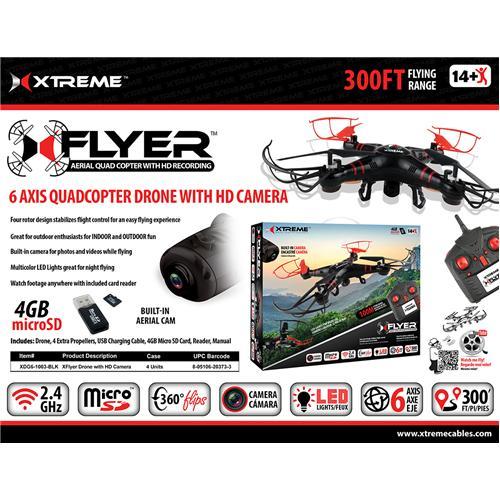 Xtreme Xflyer Aerial Quadcopter Drone Avec Camera HD Noir - Simple Boutique