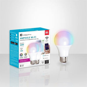 Xtricity 1-50085 Del Wi-Fi Type A 10W 120V Couleurs RGB 2700K-6500K Luminosité Ajustable Grad 2 PK Blanc - Simple Boutique