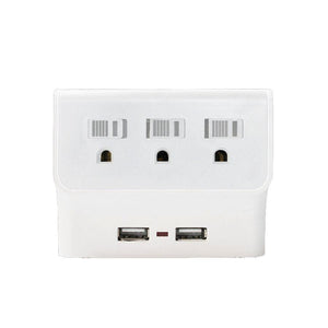 Xtricity 3-70624 Multiprise Murale 3 Prises et 2 USB 2.4A Blanc - Simple Boutique