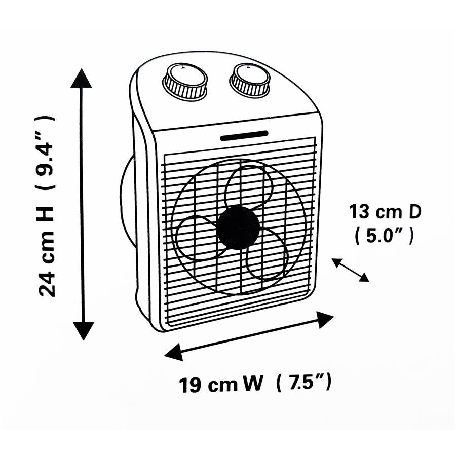 Xtricity 4-80304 Watson Radiateur + Ventilateur Élément Métallique 750W-1500W Noir - Simple Boutique