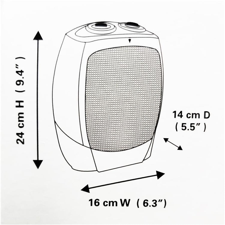 Xtricity 4-80309 Riviera Radiateur + Ventilateur Élément en Céramique 750W-1500W Noir - Simple Boutique