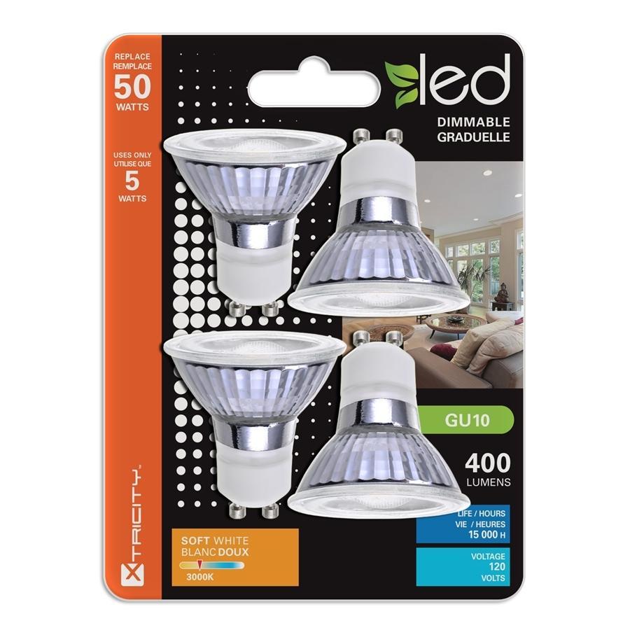 Xtricity Ampoule DEL GU10/5W/120V/400L/b.doux 3000k graduelle vitré 4 un - Simple Boutique