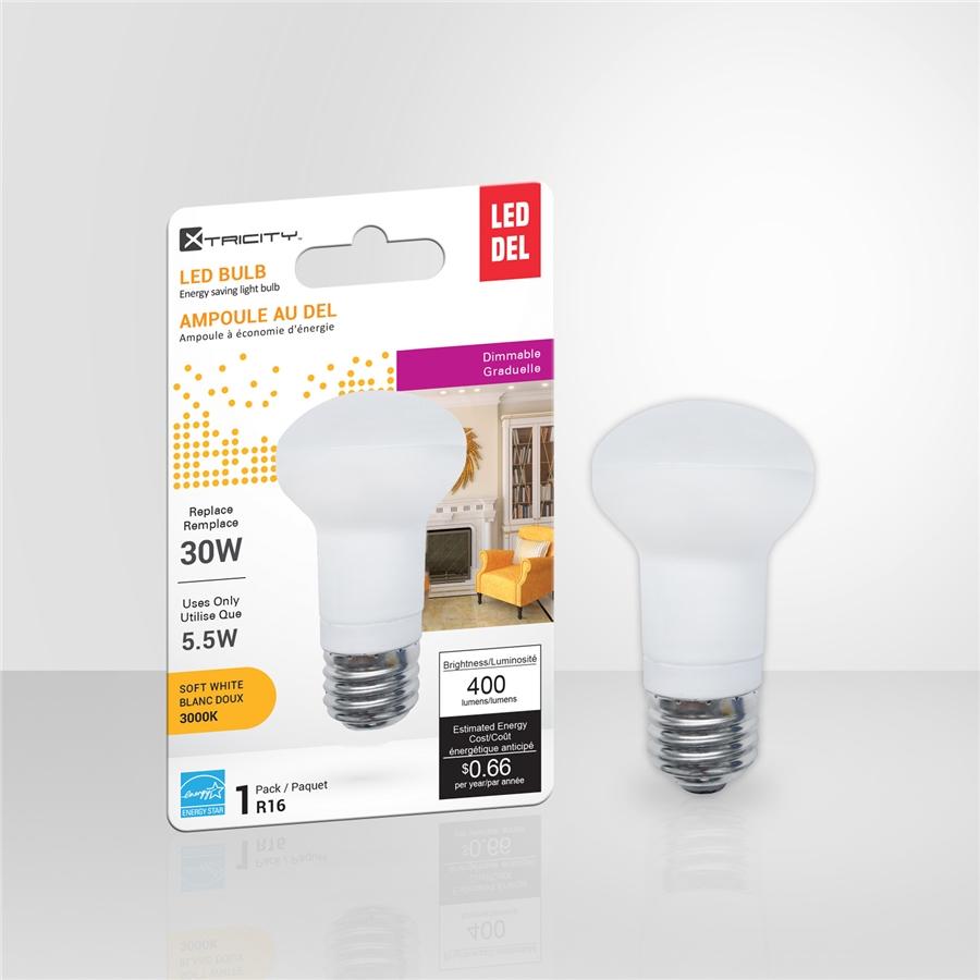 Xtricity - Ampoule DEL Gradable à économie d'énergie, 5.5W, Culot E26, 3000K Blanc Doux - Simple Boutique