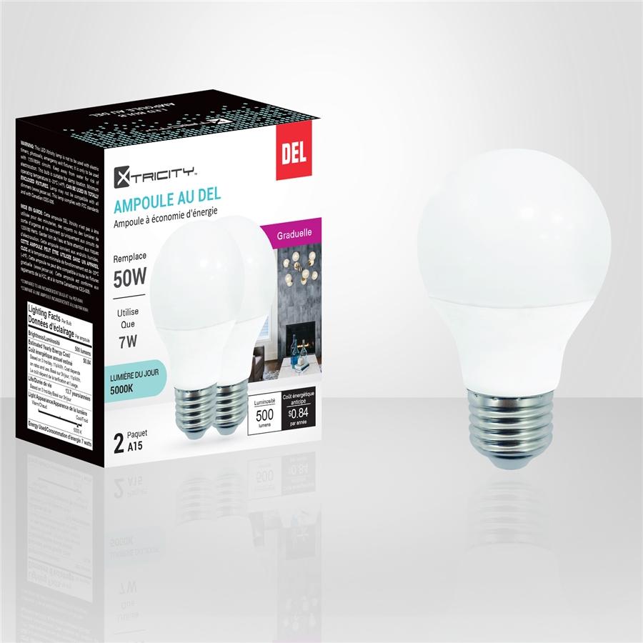 Xtricity - Ampoule DEL Gradable à économie d'énergie, 7W, Culot E26, 5000K Lumière du Jour - Simple Boutique