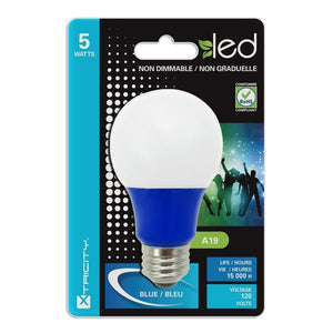 Xtricity Ampoule DEL Type A/5W/120V/E26/ couleur bleu 1cd - Simple Boutique
