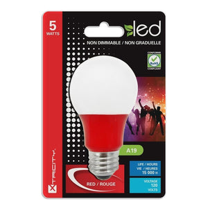 Xtricity Ampoule DEL Type A/5W/120V/E26/ couleur rouge 1cd - Simple Boutique
