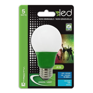 Xtricity Ampoule DEL Type A/5W/120V/E26/ couleur vert 1cd - Simple Boutique
