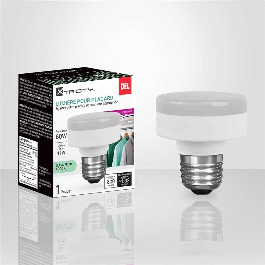 Xtricity - Ampoule DEL pour Placard, 11W, Culot E26, 4000K Blanc Froid - Simple Boutique