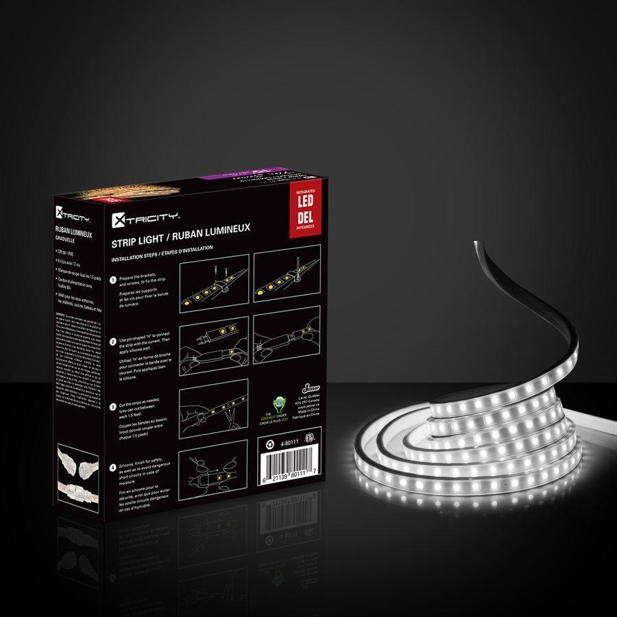 Xtricity Bande del flexible 15'x0.8mm/8W -3'/120V/5000k/Blanc Intérieur et Extérieur - Simple Boutique