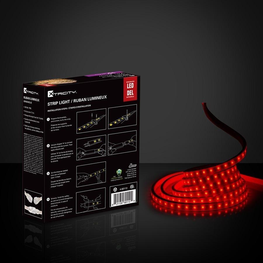 Xtricity Bande del flexible 15'x0.8mm/8W -3'/120V/Rouge Intérieur et Extérieur - Simple Boutique