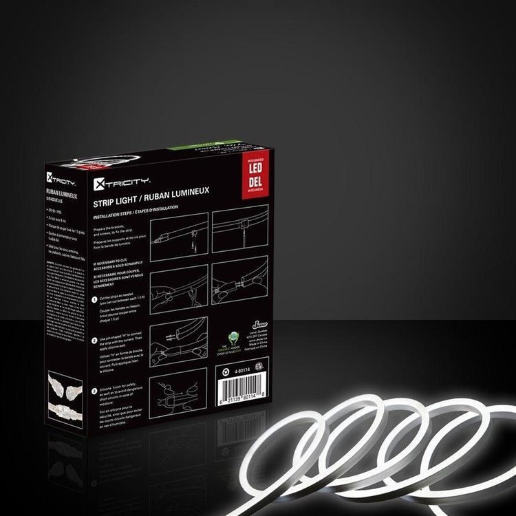Xtricity Bande del flexible 9'x0.8mm/6W -3'/120V/5000k Blanc Intérieur et Extérieur - Simple Boutique