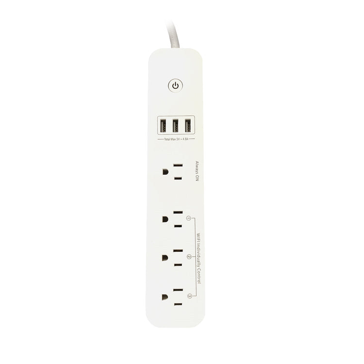 Xtricity - Barre d'alimentation Intelligente Wi-Fi à 4 Prises et 3 Ports USB 4.8A, Blanc - Simple Boutique