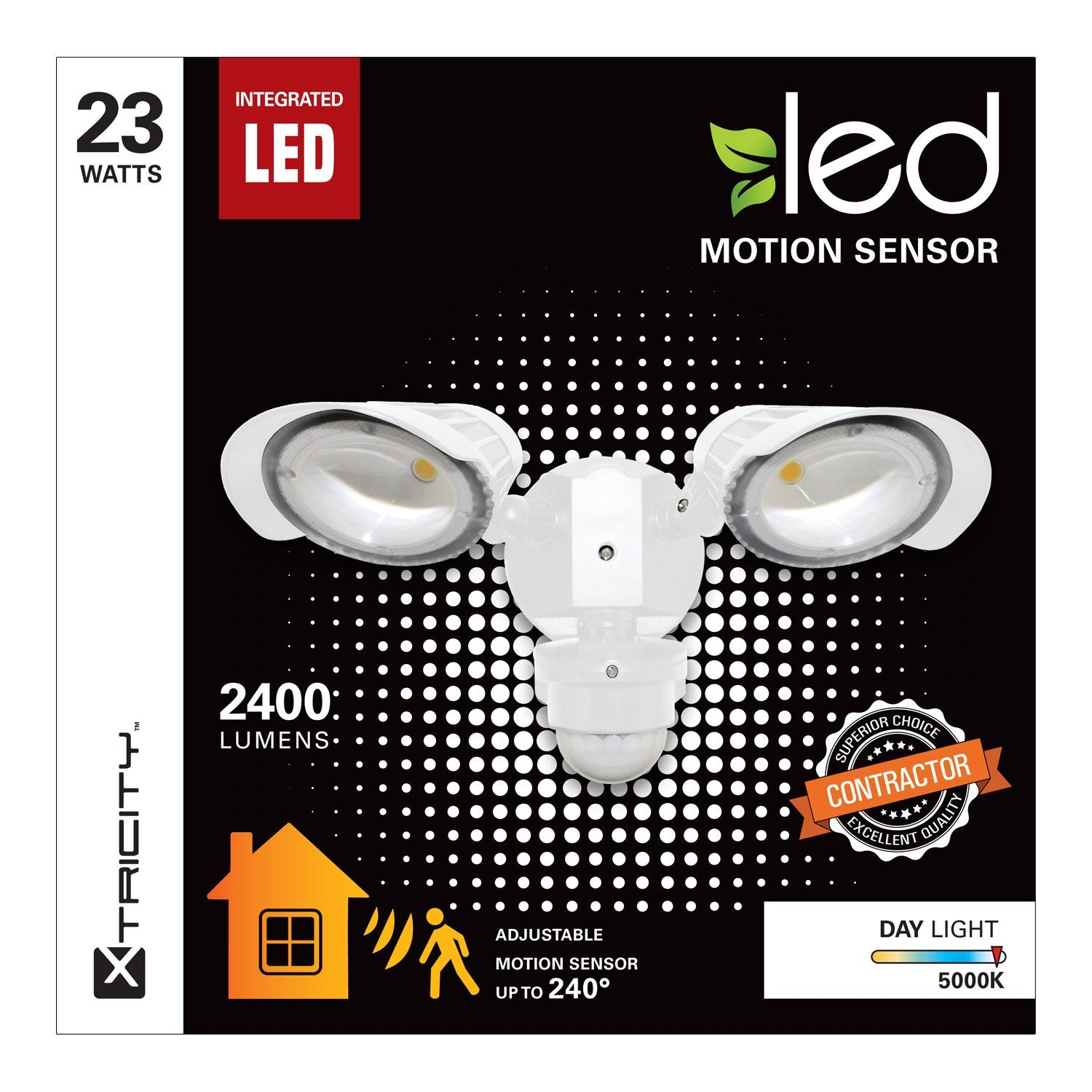 Xtricity Detecteur de Mouvement 2 Têtes DEL 23w 5000k 2400l Blanc - Simple Boutique