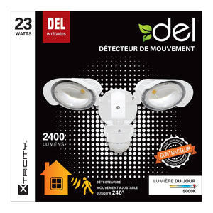 Xtricity Detecteur de Mouvement 2 Têtes DEL 23w 5000k 2400l Blanc - Simple Boutique