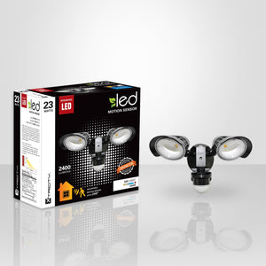 Xtricity Détecteur de Mouvement 2 Têtes DEL 23w 5000k 2400l Noir - Simple Boutique