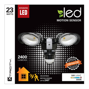 Xtricity Détecteur de Mouvement 2 Têtes DEL 23w 5000k 2400l Noir - Simple Boutique