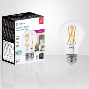 Xtricity - Ensemble de 2 Ampoules DEL Gradable à économie d'énergie, 8.5W, Culot E26, 5000K Lumière du Jour - Simple Boutique