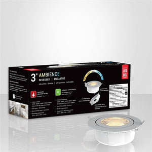 Xtricity - Ensemble de 2 Lumières Encastrées Inclinable DEL, Diamètre de 3'', Gradable, 8W, 5 Options de Couleurs - Simple Boutique