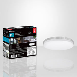 Xtricity - Ensemble de 2 Plafonniers Ronds avec DEL Intégrées, Diamètre de 11", De la Collection Valerio, Nickel - Simple Boutique