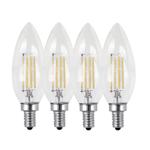 Xtricity - Ensemble de 4 Ampoules DEL Gradables à économie d'énergie, 3.5W, Culot E12, 3000K Blanc Doux - Simple Boutique