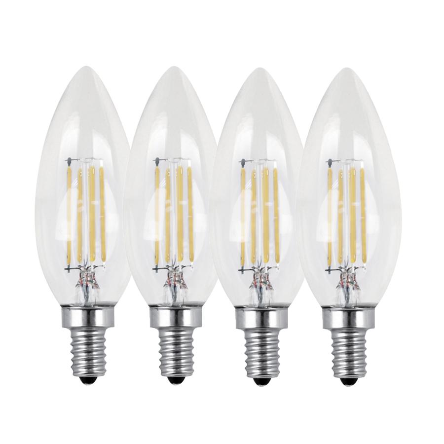 Xtricity - Ensemble de 4 Ampoules DEL Gradables à économie d'énergie, 3.5W, Culot E12, 3000K Blanc Doux - Simple Boutique