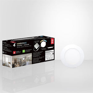 Xtricity - Ensemble de 4 Lumières Encastrées DEL, Diamètre de 4'', Gradable, 10W, 3 Options de Couleurs - Simple Boutique