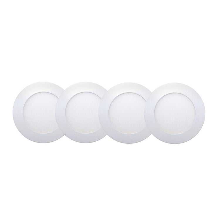 Xtricity - Ensemble de 4 Lumières Encastrées DEL, Diamètre de 4'', Gradable, 10W, 3 Options de Couleurs - Simple Boutique