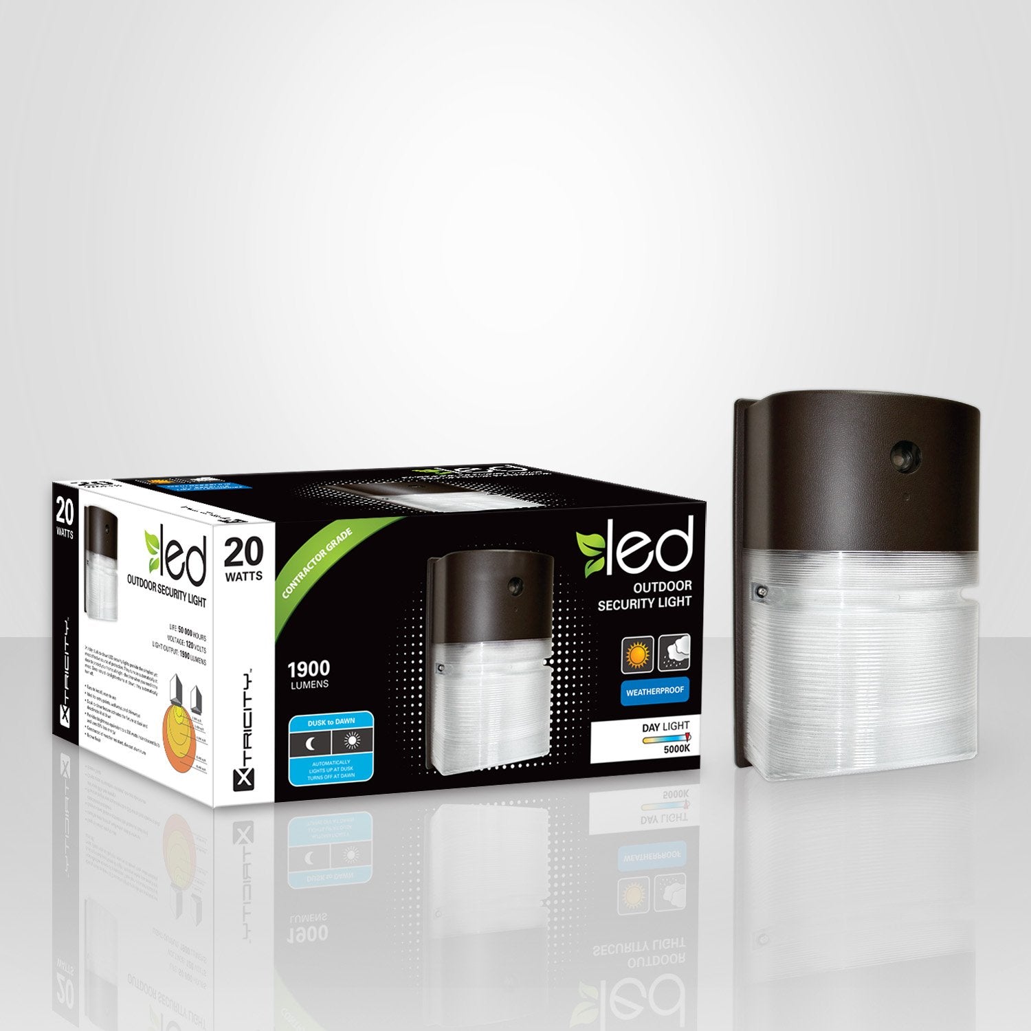 Xtricity Fixture Extérieur de Securité au DEL 20w 5000k 1900l - Simple Boutique