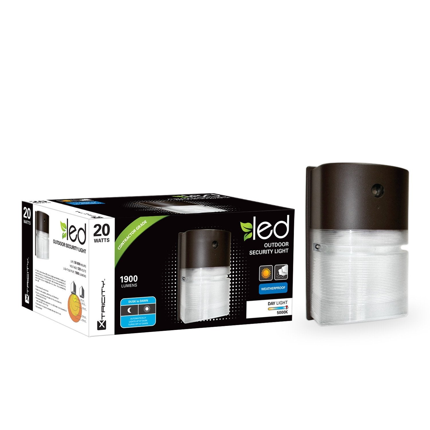 Xtricity Fixture Extérieur de Securité au DEL 20w 5000k 1900l - Simple Boutique