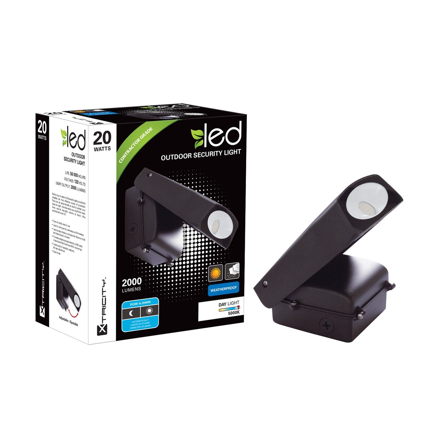 Xtricity Fixture Extérieur de Securité au DEL 20w 5000k 2000l - Simple Boutique