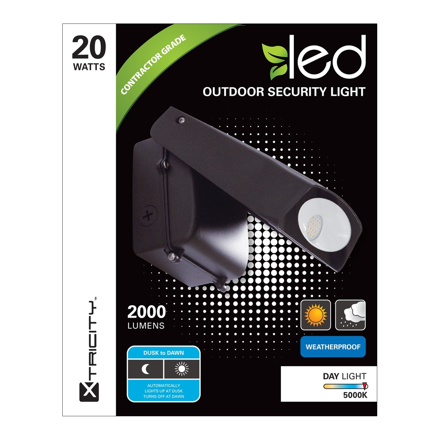 Xtricity Fixture Extérieur de Securité au DEL 20w 5000k 2000l - Simple Boutique