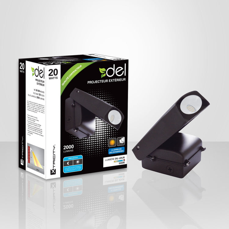 Xtricity Fixture Extérieur de Securité au DEL 20w 5000k 2000l - Simple Boutique