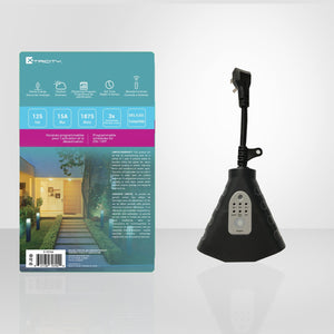 Xtricity - Interrupteur Intelligent à 3 Prises Électriques avec Télécommande, Wi-Fi, Pour Usage Extérieur, Noir - Simple Boutique