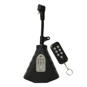 Xtricity - Interrupteur Intelligent à 3 Prises Électriques avec Télécommande, Wi-Fi, Pour Usage Extérieur, Noir - Simple Boutique