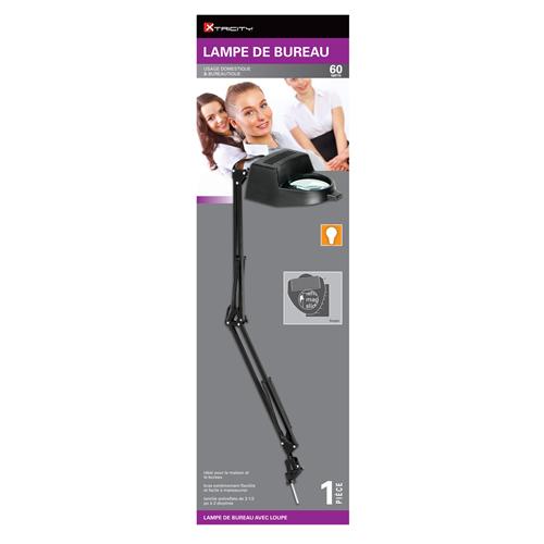 Xtricity Lampe De Table Avec Loupe A Bras Articulé 60W Noir - Simple Boutique